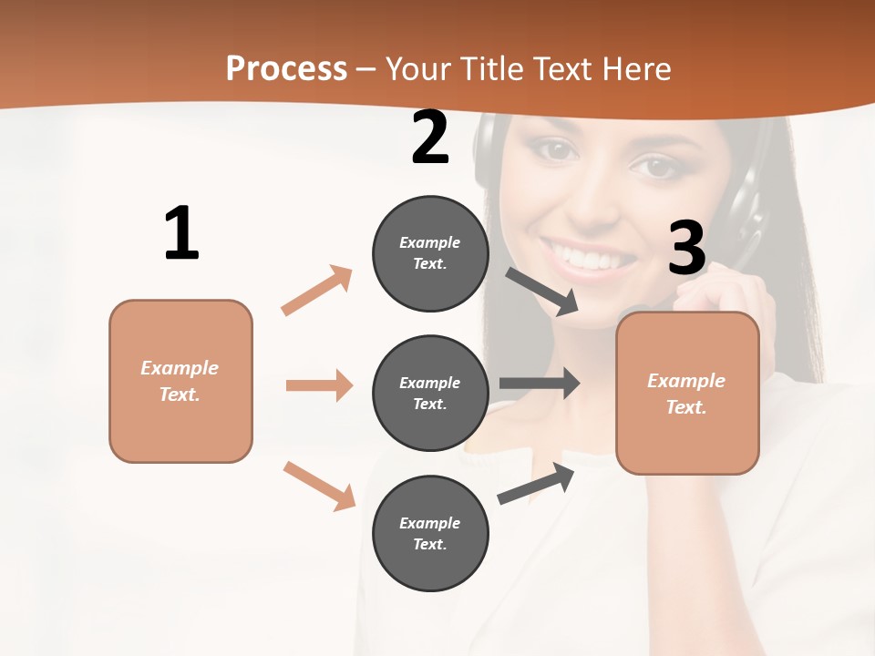 A Woman With A Headset Is Smiling For The Camera PowerPoint Template