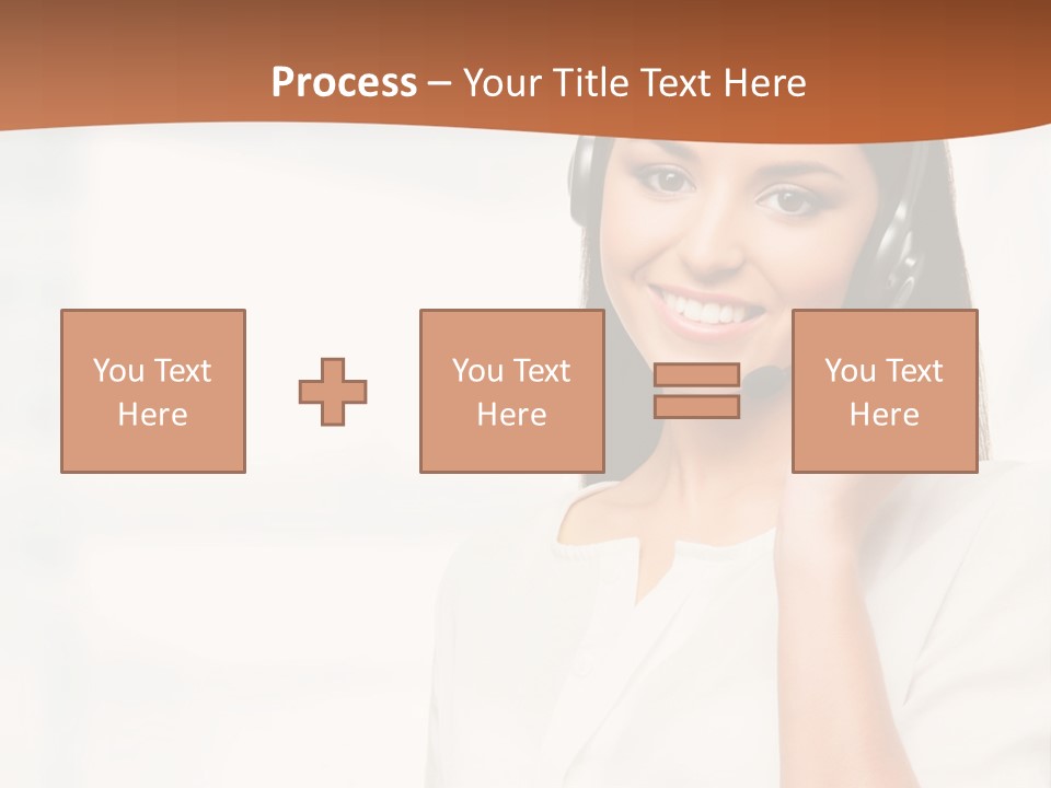 A Woman With A Headset Is Smiling For The Camera PowerPoint Template