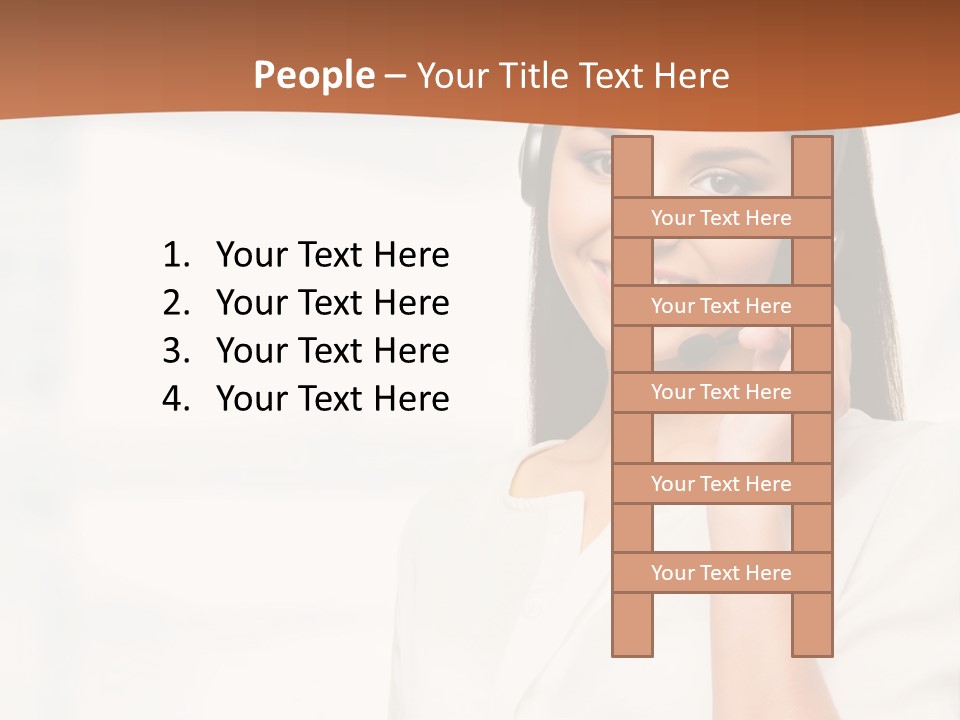 A Woman With A Headset Is Smiling For The Camera PowerPoint Template