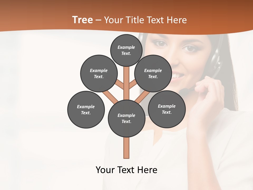 A Woman With A Headset Is Smiling For The Camera PowerPoint Template