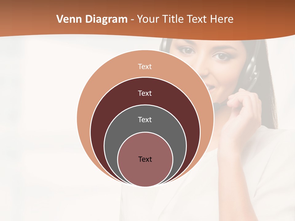 A Woman With A Headset Is Smiling For The Camera PowerPoint Template