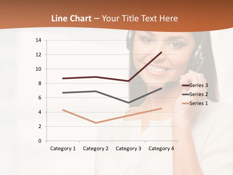 A Woman With A Headset Is Smiling For The Camera PowerPoint Template