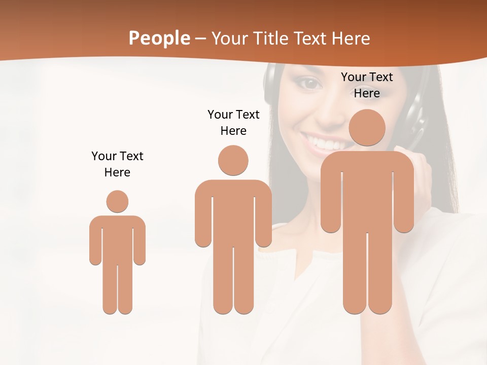 A Woman With A Headset Is Smiling For The Camera PowerPoint Template