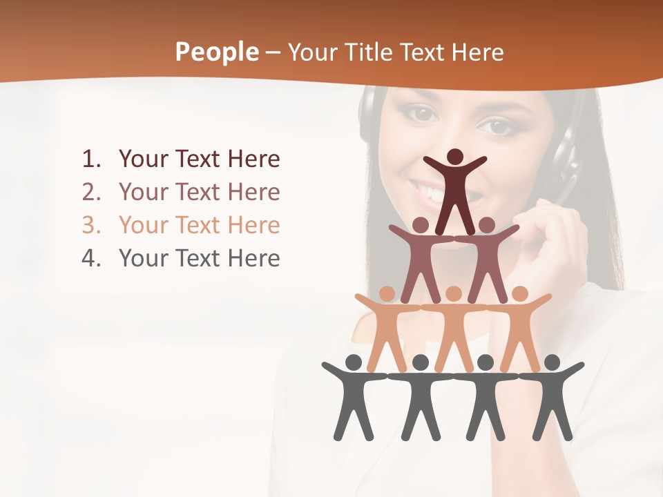 A Woman With A Headset Is Smiling For The Camera PowerPoint Template