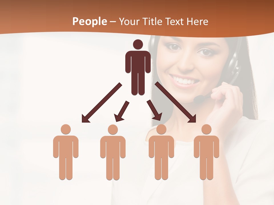 A Woman With A Headset Is Smiling For The Camera PowerPoint Template