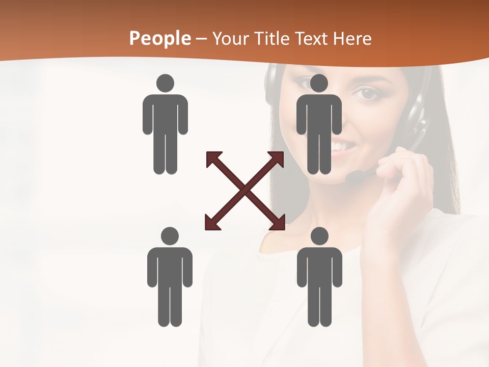 A Woman With A Headset Is Smiling For The Camera PowerPoint Template