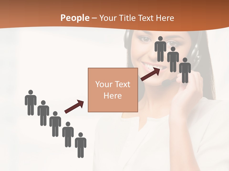 A Woman With A Headset Is Smiling For The Camera PowerPoint Template