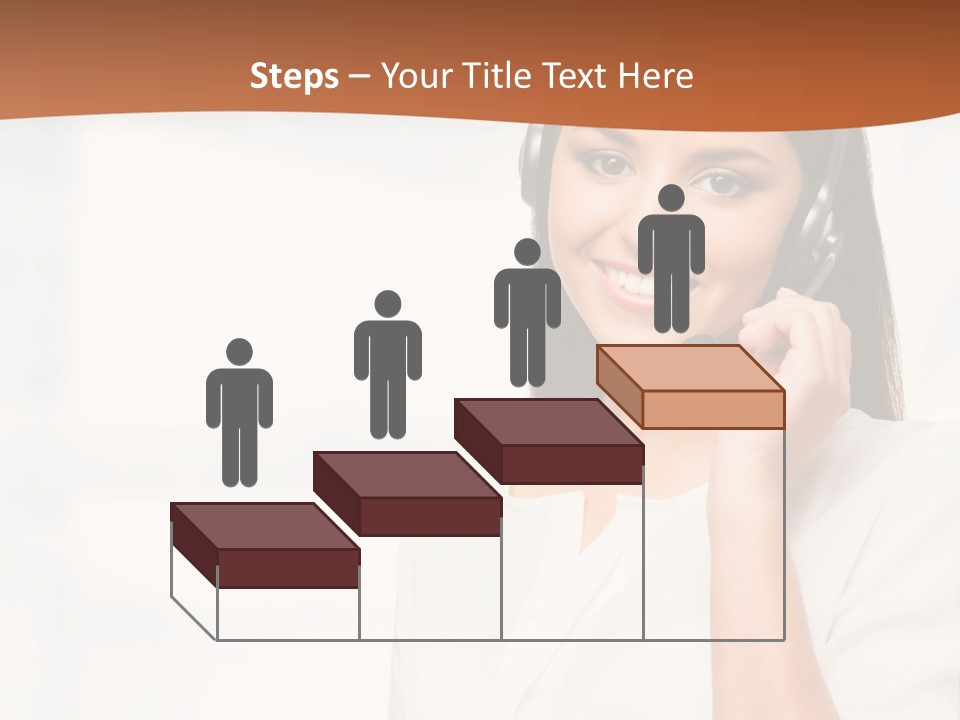 A Woman With A Headset Is Smiling For The Camera PowerPoint Template