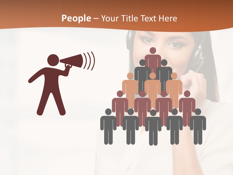 A Woman With A Headset Is Smiling For The Camera PowerPoint Template