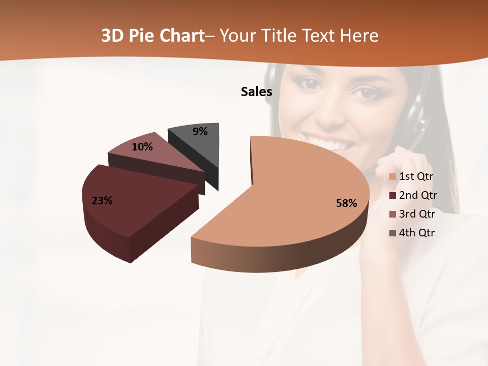 A Woman With A Headset Is Smiling For The Camera PowerPoint Template
