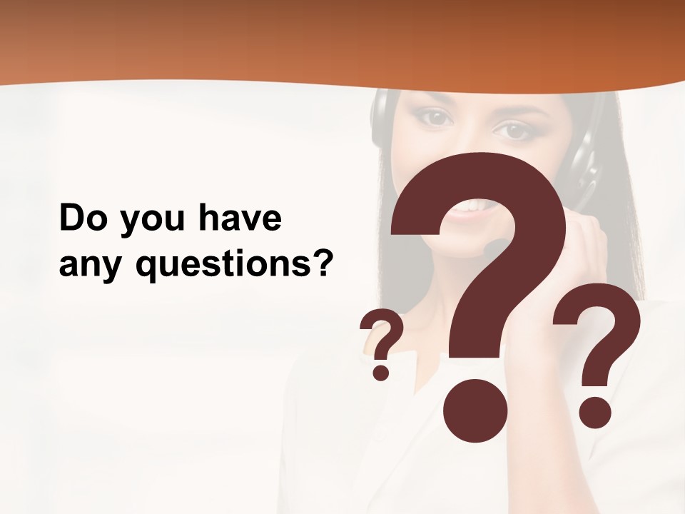 A Woman With A Headset Is Smiling For The Camera PowerPoint Template