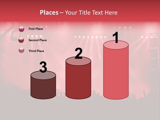 A Red Stage With Spotlights And A Crowd Of People PowerPoint Template