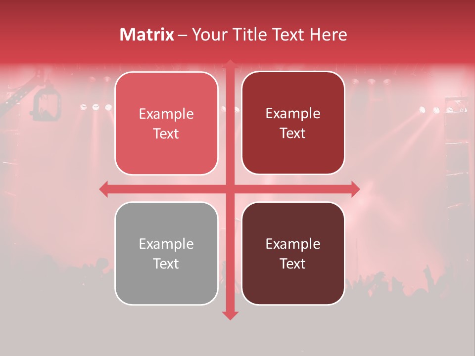 A Red Stage With Spotlights And A Crowd Of People PowerPoint Template
