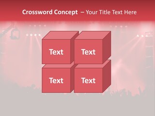 A Red Stage With Spotlights And A Crowd Of People PowerPoint Template