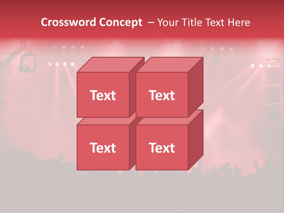 A Red Stage With Spotlights And A Crowd Of People PowerPoint Template
