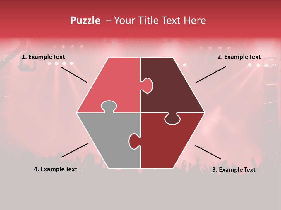 A Red Stage With Spotlights And A Crowd Of People PowerPoint Template