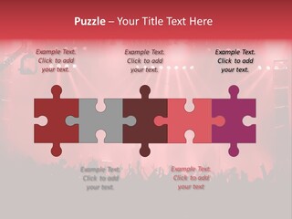 A Red Stage With Spotlights And A Crowd Of People PowerPoint Template