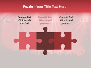 A Red Stage With Spotlights And A Crowd Of People PowerPoint Template