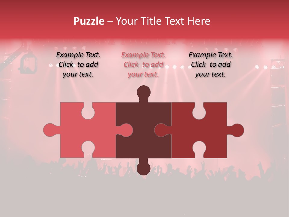 A Red Stage With Spotlights And A Crowd Of People PowerPoint Template