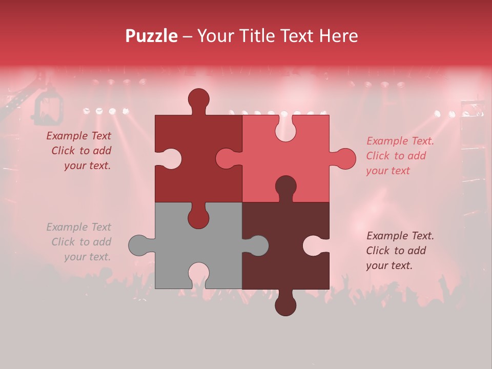 A Red Stage With Spotlights And A Crowd Of People PowerPoint Template