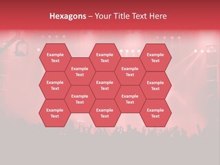 A Red Stage With Spotlights And A Crowd Of People PowerPoint Template