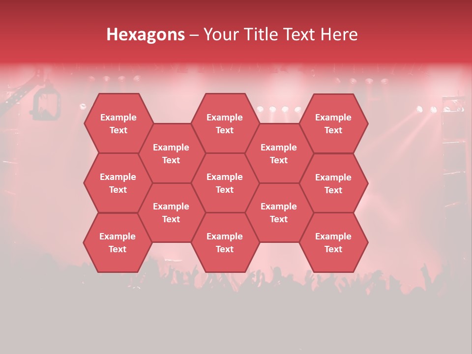 A Red Stage With Spotlights And A Crowd Of People PowerPoint Template