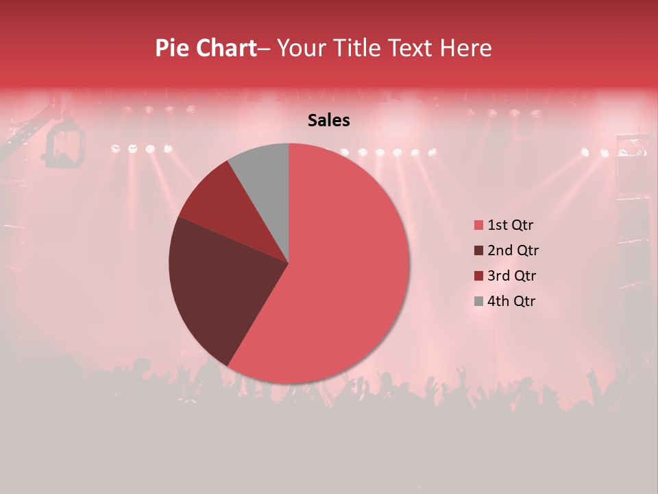 A Red Stage With Spotlights And A Crowd Of People PowerPoint Template