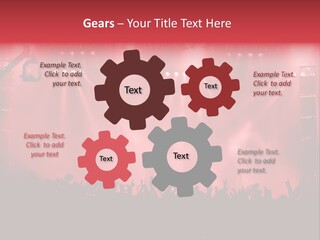 A Red Stage With Spotlights And A Crowd Of People PowerPoint Template