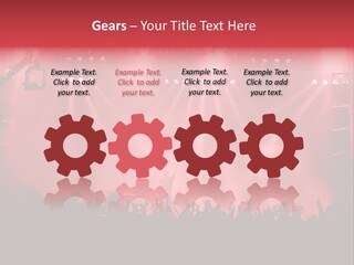 A Red Stage With Spotlights And A Crowd Of People PowerPoint Template