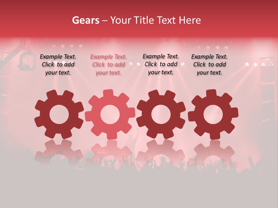 A Red Stage With Spotlights And A Crowd Of People PowerPoint Template