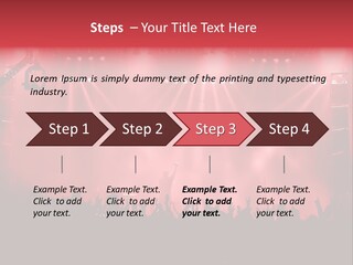 A Red Stage With Spotlights And A Crowd Of People PowerPoint Template