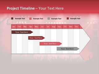 A Red Stage With Spotlights And A Crowd Of People PowerPoint Template