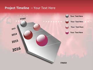 A Red Stage With Spotlights And A Crowd Of People PowerPoint Template