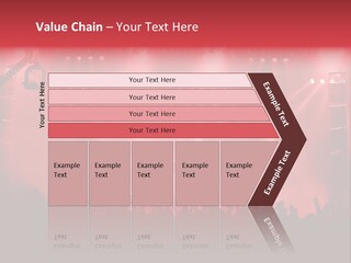 A Red Stage With Spotlights And A Crowd Of People PowerPoint Template