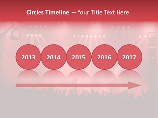 A Red Stage With Spotlights And A Crowd Of People PowerPoint Template