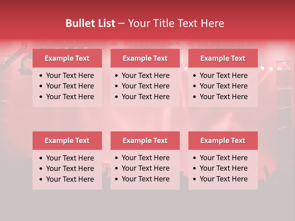 A Red Stage With Spotlights And A Crowd Of People PowerPoint Template