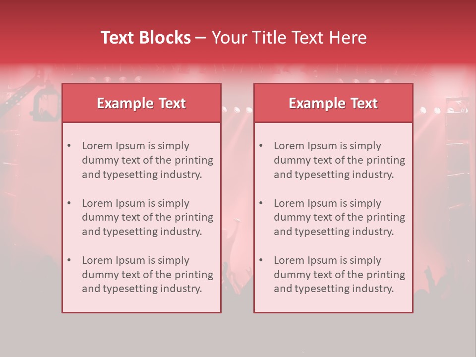 A Red Stage With Spotlights And A Crowd Of People PowerPoint Template