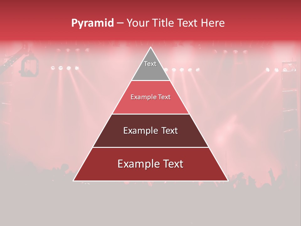 A Red Stage With Spotlights And A Crowd Of People PowerPoint Template