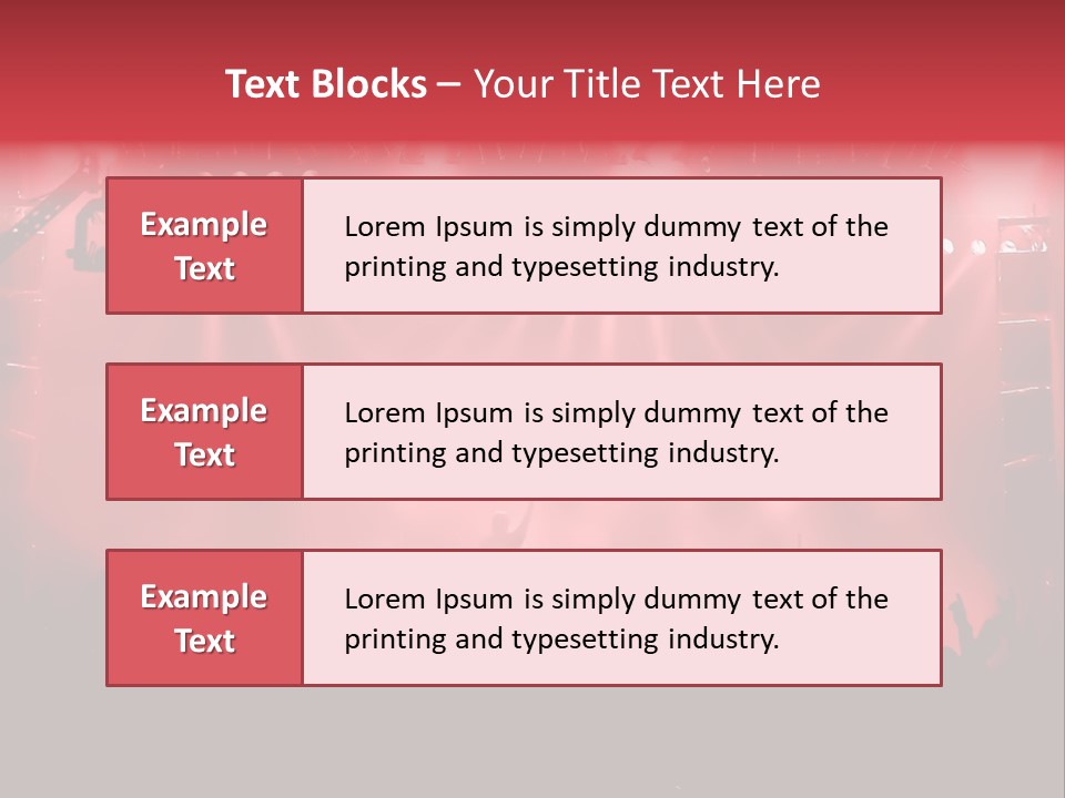 A Red Stage With Spotlights And A Crowd Of People PowerPoint Template