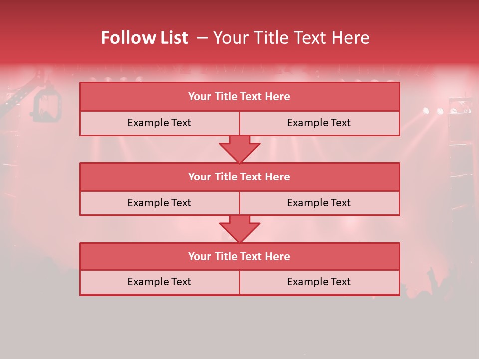 A Red Stage With Spotlights And A Crowd Of People PowerPoint Template