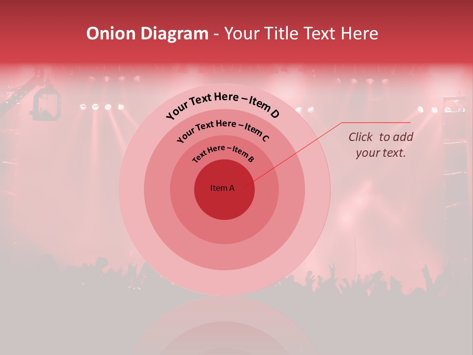 A Red Stage With Spotlights And A Crowd Of People PowerPoint Template
