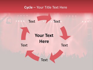 A Red Stage With Spotlights And A Crowd Of People PowerPoint Template