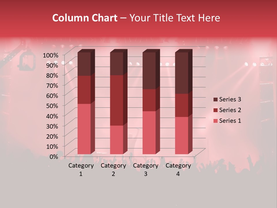 A Red Stage With Spotlights And A Crowd Of People PowerPoint Template