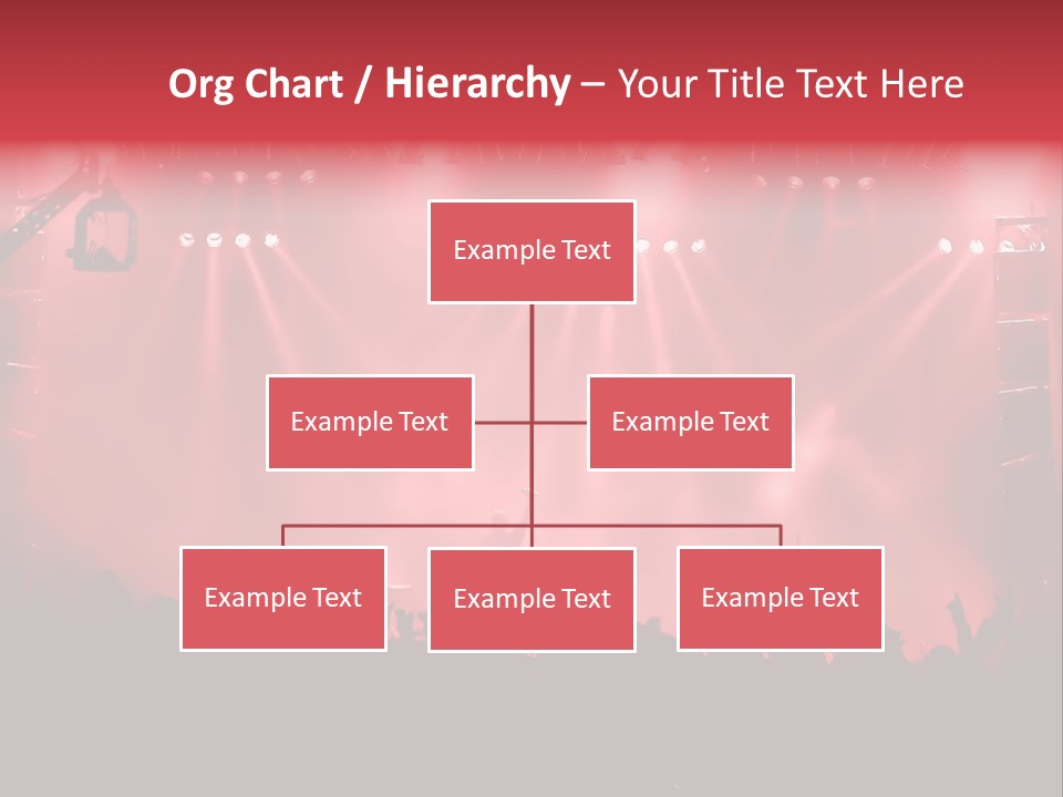 A Red Stage With Spotlights And A Crowd Of People PowerPoint Template