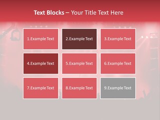 A Red Stage With Spotlights And A Crowd Of People PowerPoint Template