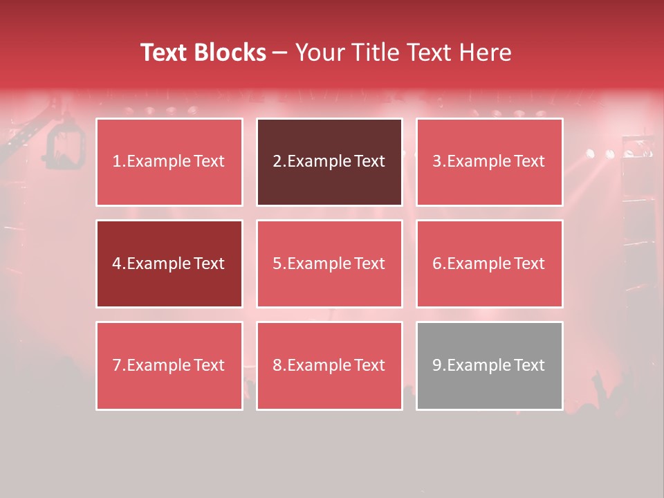 A Red Stage With Spotlights And A Crowd Of People PowerPoint Template