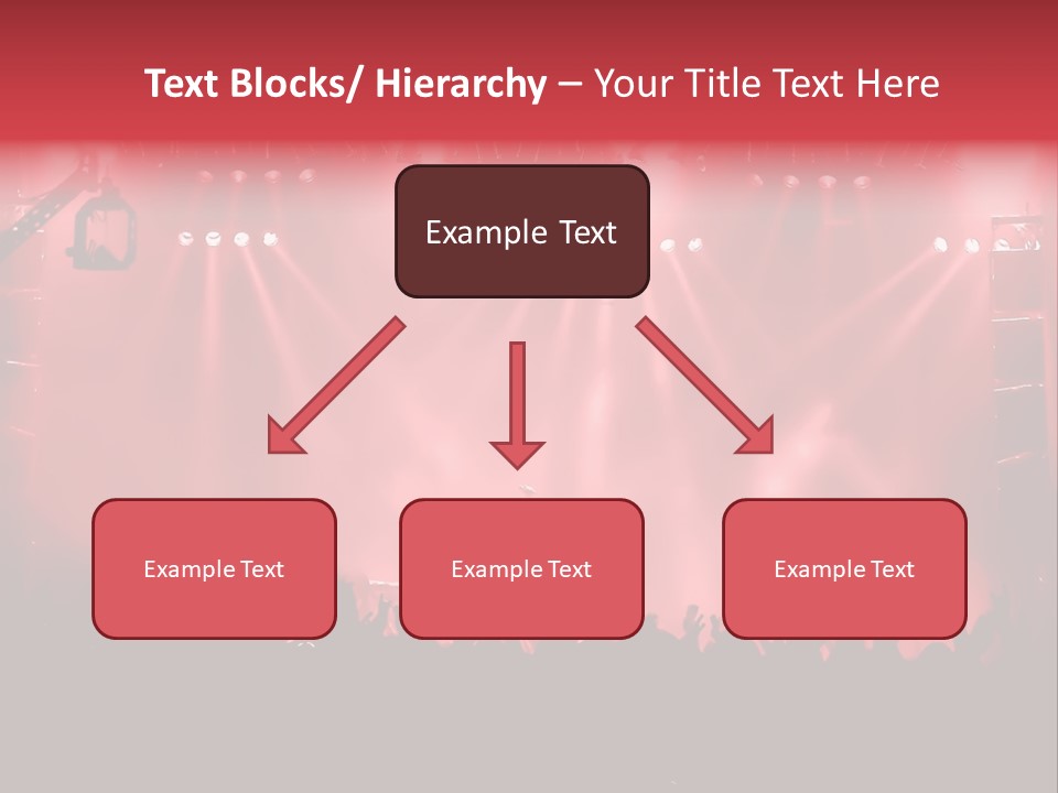 A Red Stage With Spotlights And A Crowd Of People PowerPoint Template