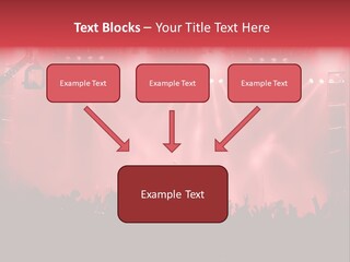 A Red Stage With Spotlights And A Crowd Of People PowerPoint Template