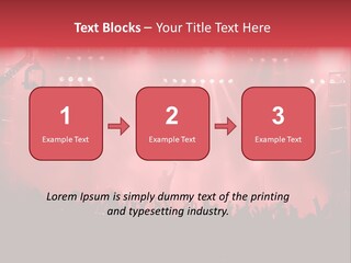 A Red Stage With Spotlights And A Crowd Of People PowerPoint Template