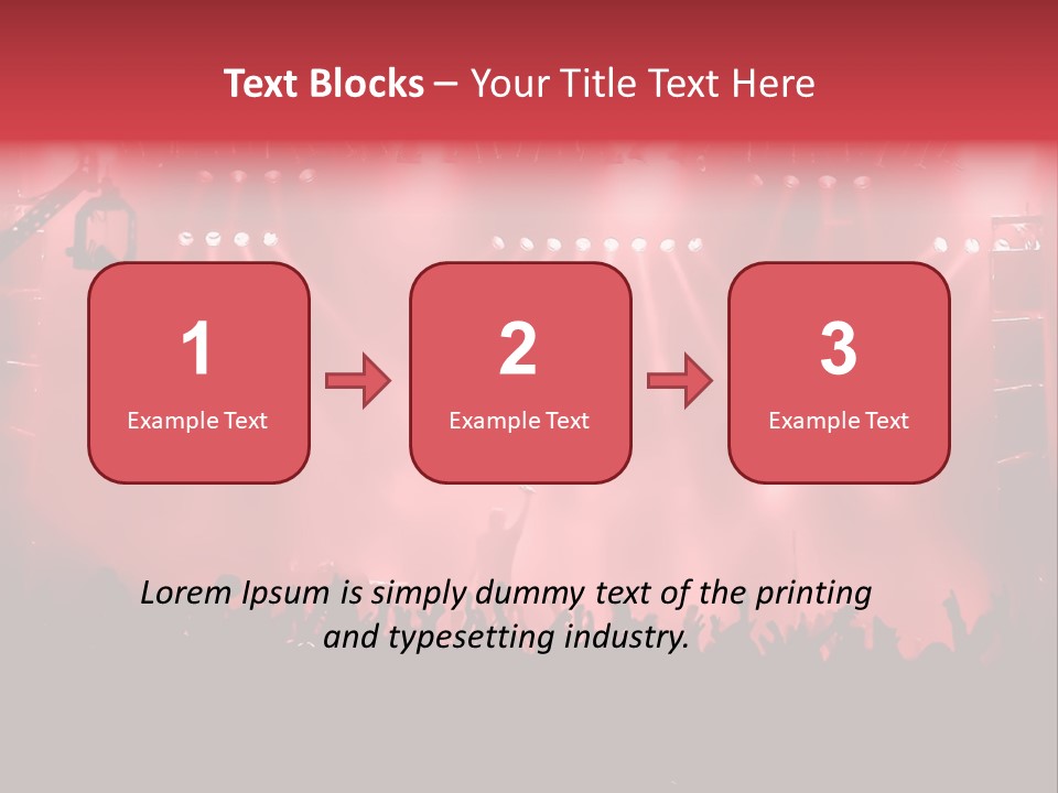 A Red Stage With Spotlights And A Crowd Of People PowerPoint Template